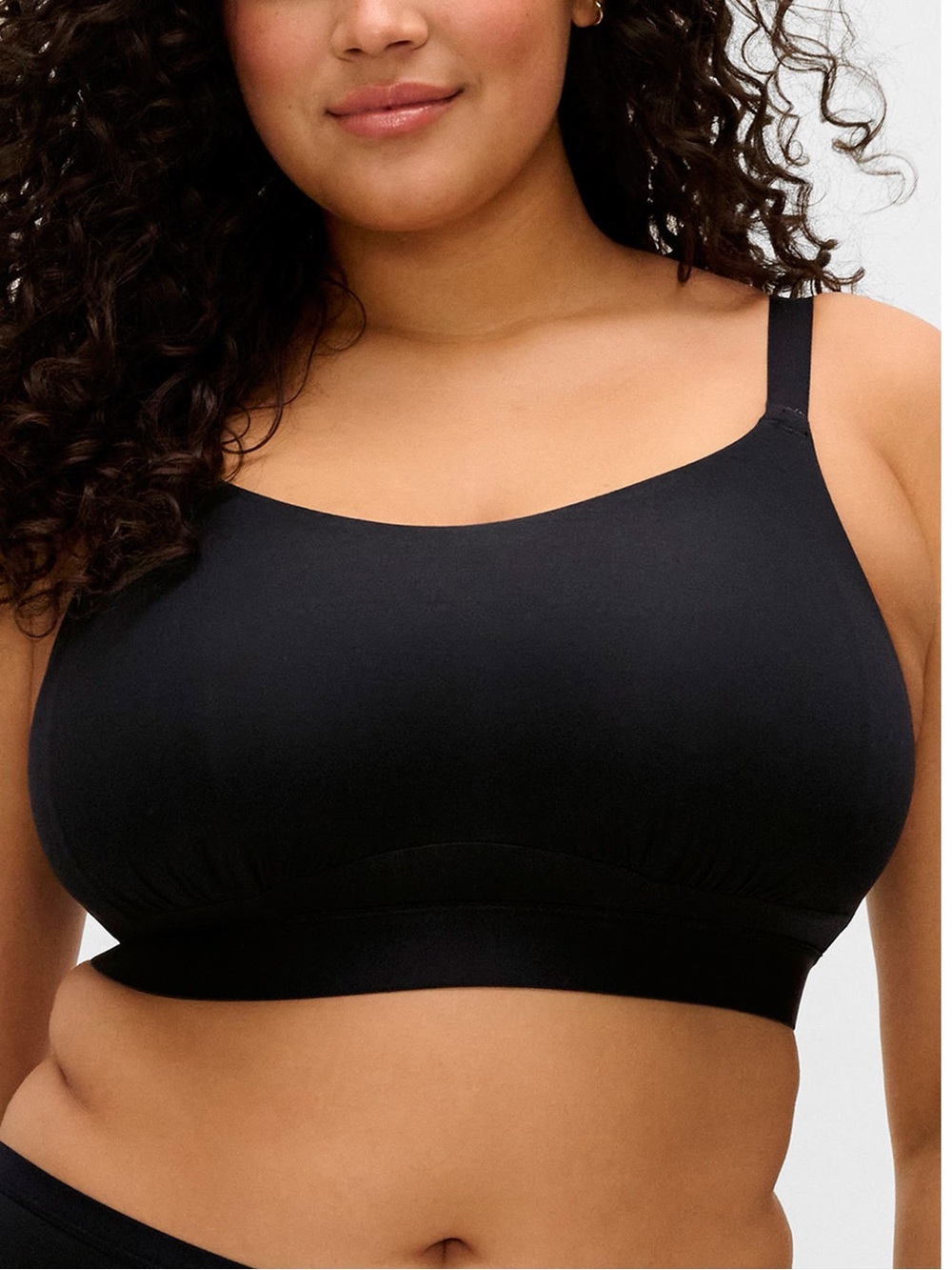 Elomi Downtime Wireless Bralette Black 40G Modal Comfort NWOT